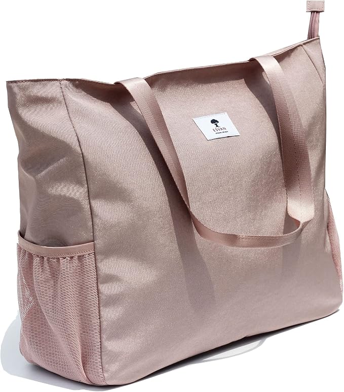 ESVAN LARGE BEACH BAG Water Resistant Lightweight 20 inch Women Oversize Tote Bag for Gym Beach Travel Pool Yoga Nurse