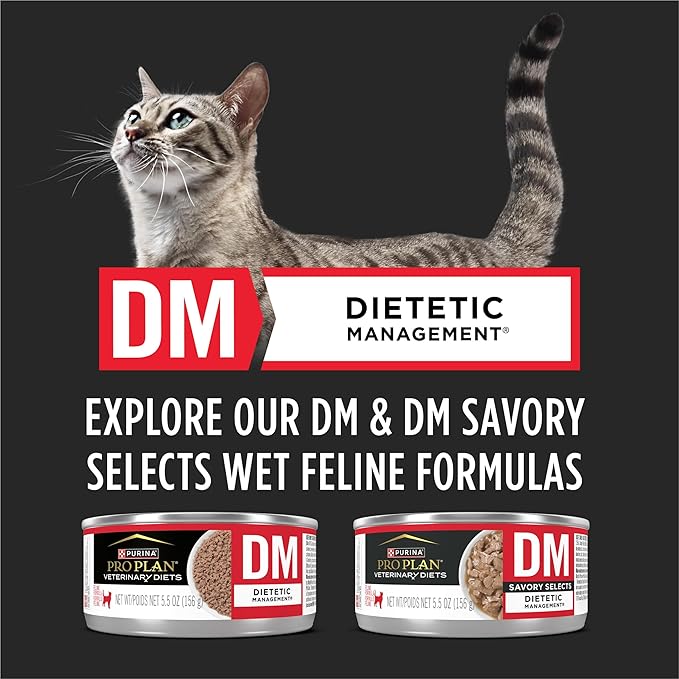 Pro Plan Veterinary Diets Purina DM Dietetic Management Feline Formula Dry Cat Food - 10 lb. Bag