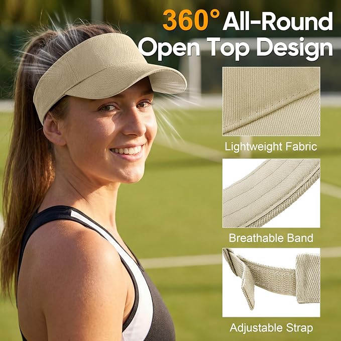 Sports Sun Visor Hats Adjustable Sun Visor Caps for Women and Men