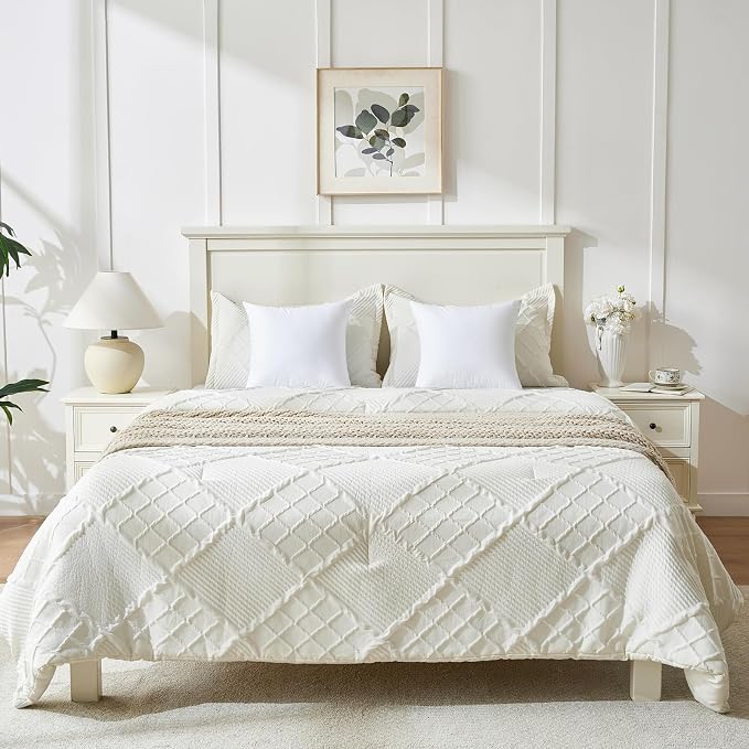 Longhui bedding White Throw Pillow Inserts 20x20 Set of 2, 100% Cotton Cover with Polyester Fill, 2-in-1 Use as Stuffers or Standalone Decor for Couch, Bed, Living Room, Outdoor