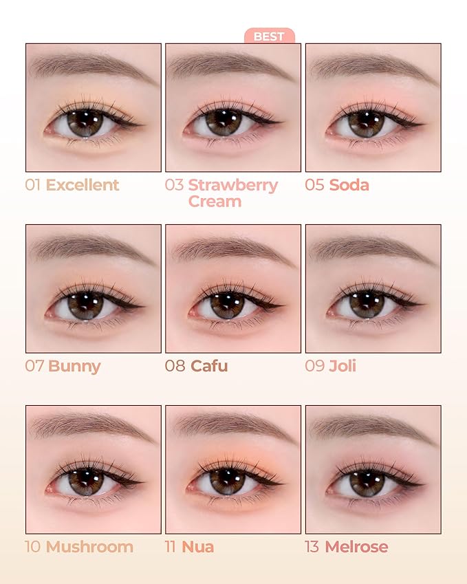 HOLIKA HOLIKA My Fave Piece Eye Shadow 10 Mushroom - Korean Eye Makeup with Buttery Texture, Matte to Shimmer Formula, Smooth Blendable Pigmented Colors, Luxurious Finish for All-Day Wear