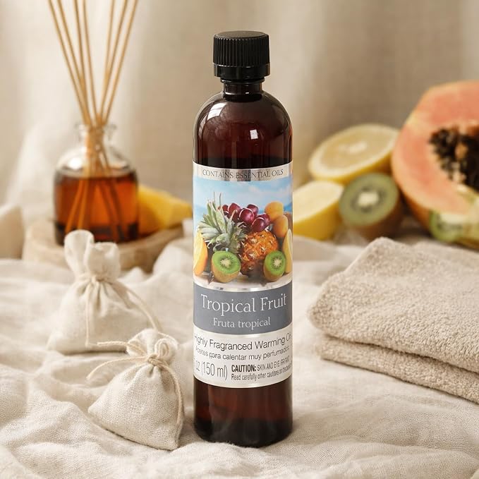 Hosley Set of 2 Tropical Fruit Fragrance Warming Oils 5 Ounce. Ideal Gift for Weddings spa Reiki Meditation Bathroom Settings. P1