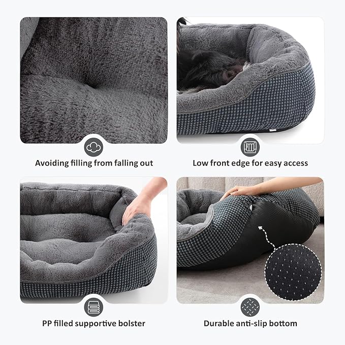 XL Dog Beds Large Sized Dog, Washable Orthopedic Warming Soft Sleeping Durable with Anti-Slip Bottom