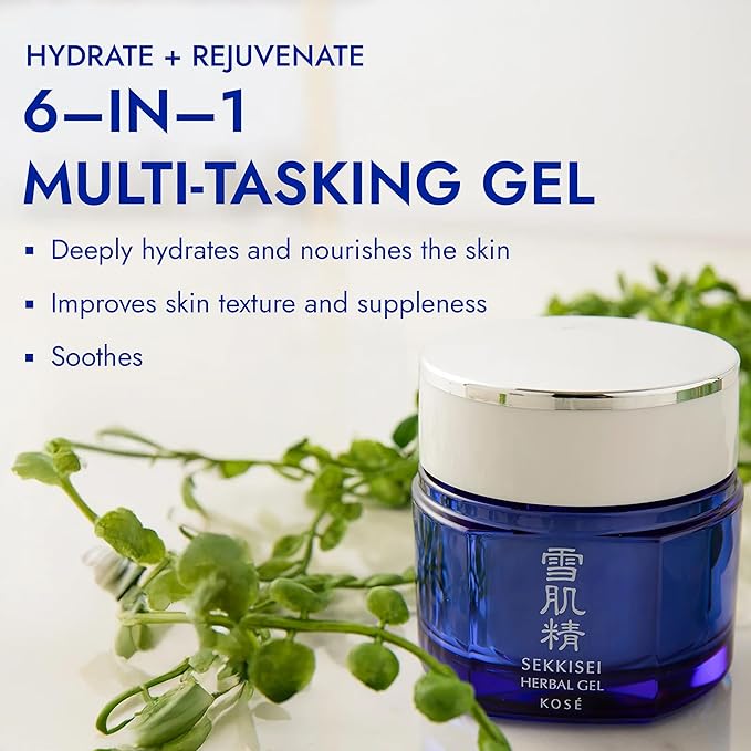 SEKKISEI Herbal Gel REFILL Pod, Multi-Purpose 6-in-1 Benefits Hydrating Gel Moisturizer & Mask, 2.8 Ounce