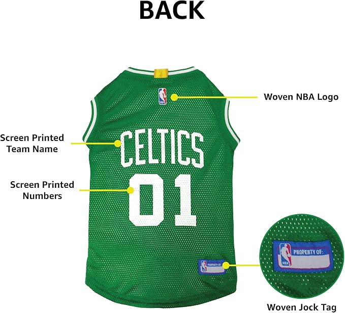 Pets First NBA BOSTON CELTICS DOG Jersey, Large - Tank Top Basketball Pet Jersey