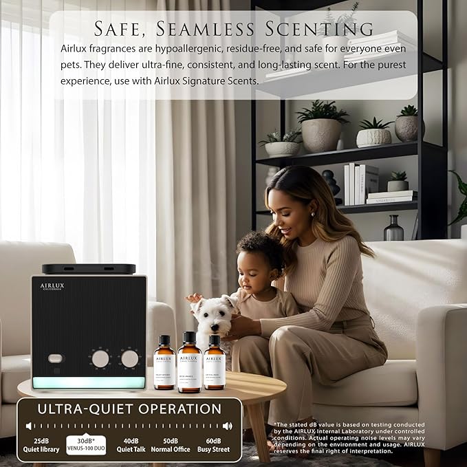 Venus 500 Duo Smart Scent Air Machine for Home, Hotel Scent Diffuser with Cold Air Elixair 3x Tech Dual 200ML Tank, Covers Up to 1800 Sq. Ft, Waterless Oil Diffuser for Home, Hotel, Office, Spa