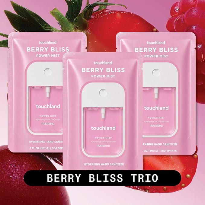 Touchland Hand Sanitizer Spray, Berry Bliss Trio - 3 x 1 FL OZ