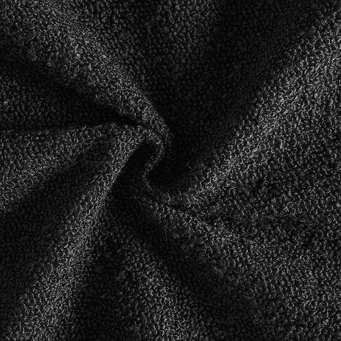 MIULEE 20x20 Decorative Lumbar Boucle Couch Pillow Covers Black | Set of 2 Textured Neutral Throw Pillow Covers, Accent Solid Pillowcases, Sofa Living Room Home Decor
