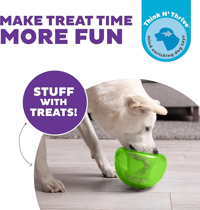 Outward Hound Snoop Interactive Treat Dispensing Dog Toy, Green, 5" | Rolls & Bounces, Treat Stuffer, Puzzle Ball & Slow Feeder, Enrichment, Mint Scented, Easy Clean, No BPA, Medium to Large Dogs