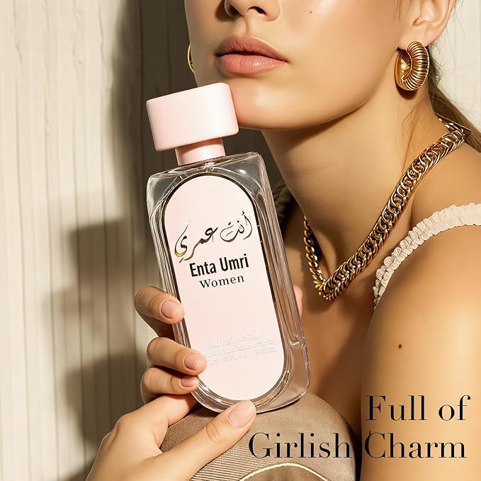 A CENTER Enter Umri Perfume for Women with Grapefruit,Peach, Cedarwood,Musk,&Amber Scent Long Lasting Fragrance Eau de Parfum 3.4 FL OZ