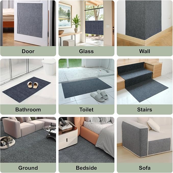 Cat Scratch Couch Furniture Protector Pad from Cat Claws, Grey, 39.3x15.8In | Heavy-Duty Cat Scratch Deterrent for Furniture, DIY Climbing Cat Scratcher for Sofa Corners, Walls, Doors-with 10 Pins