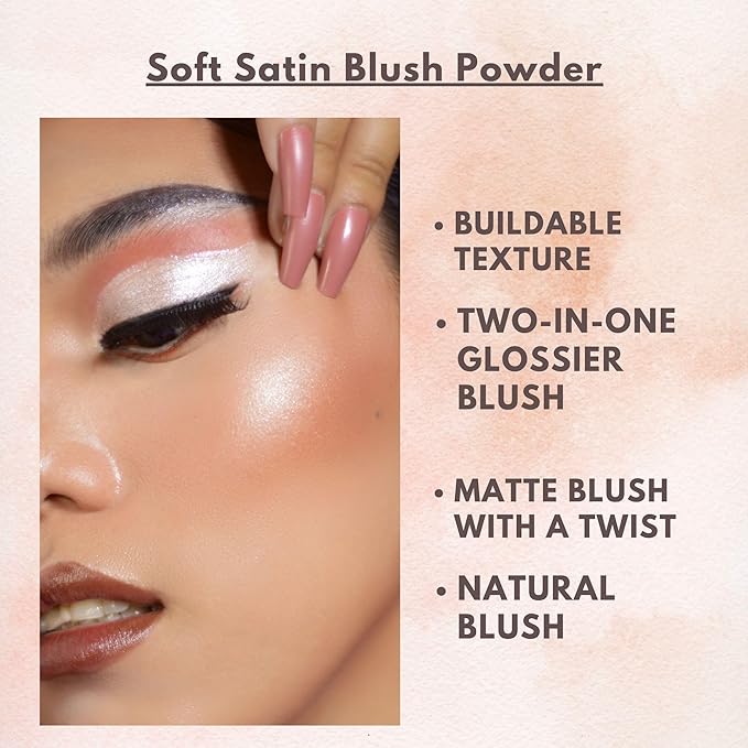 GA-DE Idyllic Soft Satin Blush Powder, 35 - Makeup Powder for Cheeks - Silky Color, Buildable Texture, Sheer to Dramatically Flushed Look - 0.28 oz