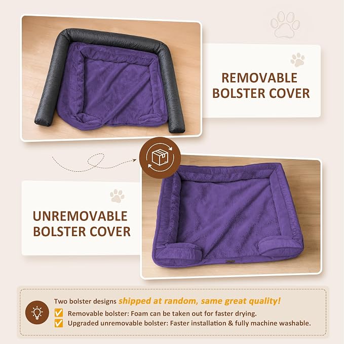 Comfort Expression Waterproof Orthopedic Dog Bed for Medium Size Dog | Supportive Egg Crate Foam Medium Pet Bed with Removable Bolsters, Dog Couch with Washable Cover & Non-Slip Bottom, 30x20 Inch