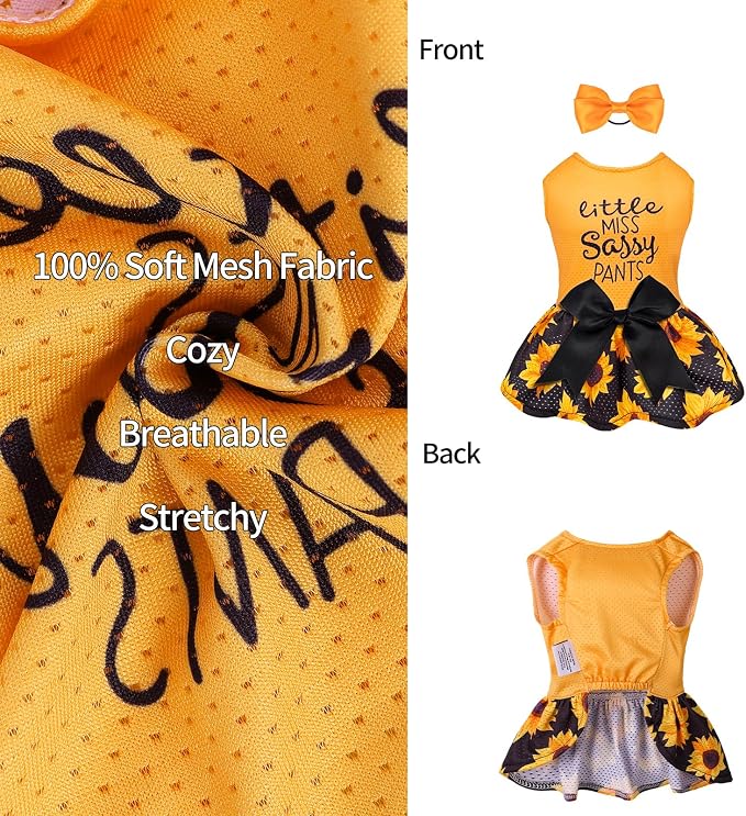 CuteBone Dog Mesh Dress Puppy Sundress Pet Outfit Summer Fashion for Small Dogs Girl Cat Clothes