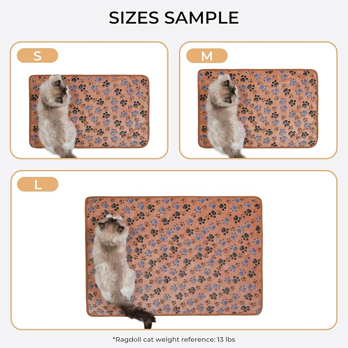 Luciphia Dog Blanket 3 Pack, Soft Cozy Fleece Throw for Puppy Cat,30"x20" | Fuzzy Flannel Small Pet Blanket Washable, Cute Paw Print for Crate Car Bed. Puppy Essential,Cat Stuff Gifts,Medium
