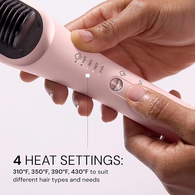 L'ANGE HAIR SteamSmooth Steam Smoothing Comb | Coconut Oil–Infused Steam Brush for Sleek, Shiny Results | Negative Ion Frizz Control | Hydrates & Straightens Hair | (Black)