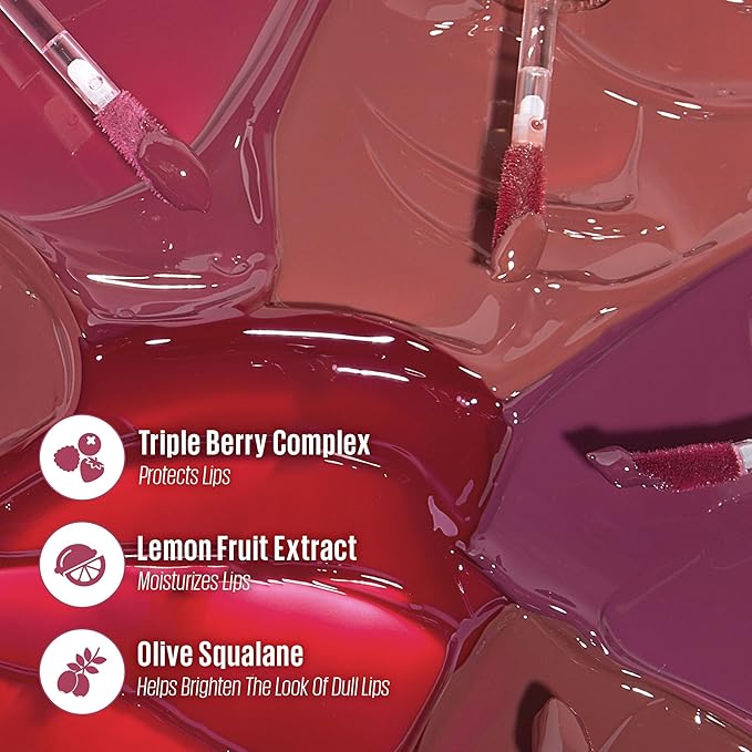 Kaja Lip & Blush Glazed Keychain Stain - Jelly Charm 02 Squeeze Guava | with Triple Berry Complex, Lemon Fruit Extrac & Olive Squalane, Hydrating, Long Lasting Lip Tint