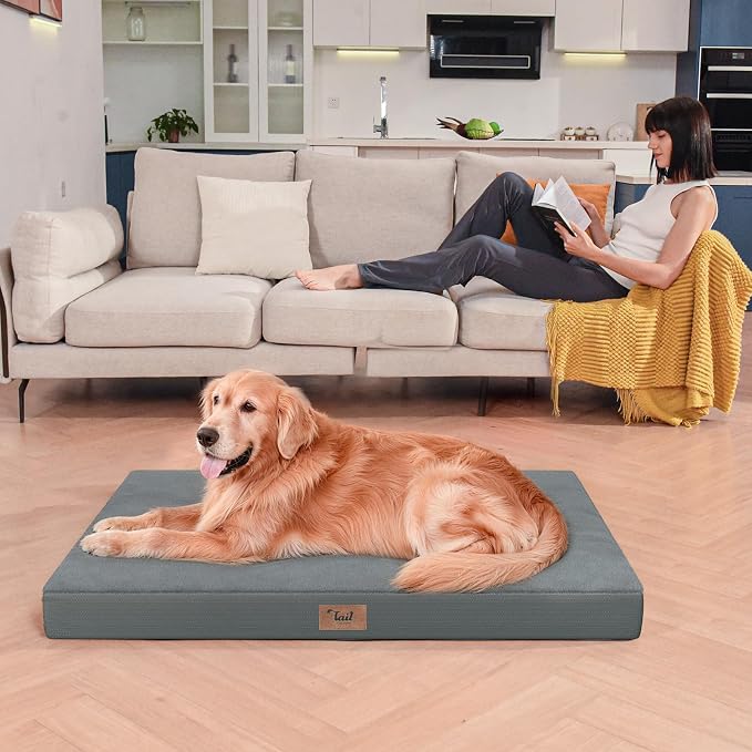 Outdoor Waterproof Orthopedic Dog Bed for Medium Size Dogs | Egg Crate Foam for Joint Support, Fits 36x23 Crates, TPU Waterproof Layer, Machine Washable 1680D Oxford Cover, Up to 50 lbs
