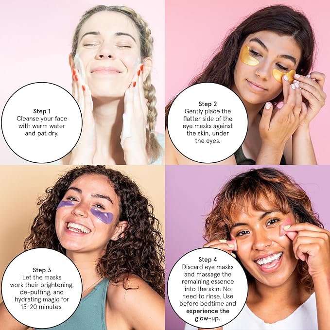 grace & stella Retinol Under Eye Patches for Puffy Eyes and Dark Circles - Restoring Gel Under Eye Masks with Hyaluronic Acid - Vegan Cruelty-Free Skincare, Birthday Gifts for Women (Purple, 24 Pairs)