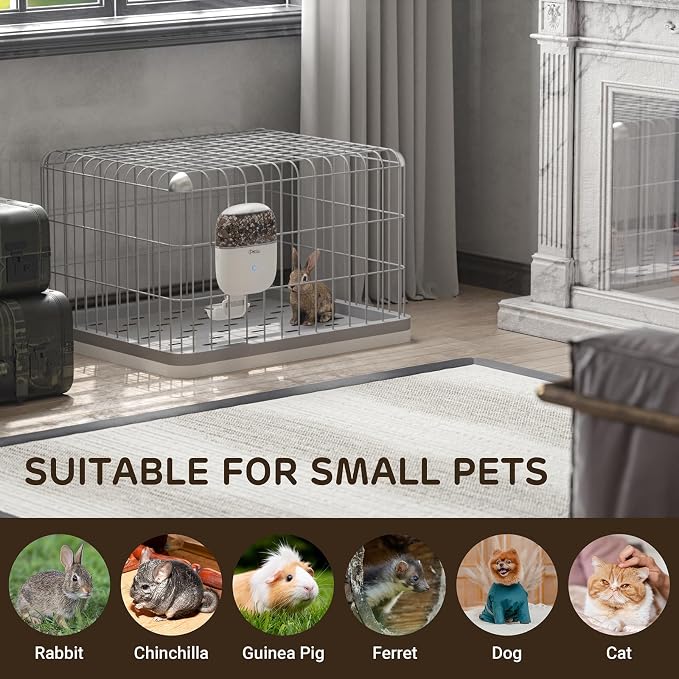 iPettie Smart WiFi Hanging Cage Feeder, Remote & Portion Control, 62oz | WiFi APP Control, Timed Feeding, Compatible with 5-30mm Dry Food, Ideal for Rabbits, Cats, Dogs, Hamsters, and Pet Stores