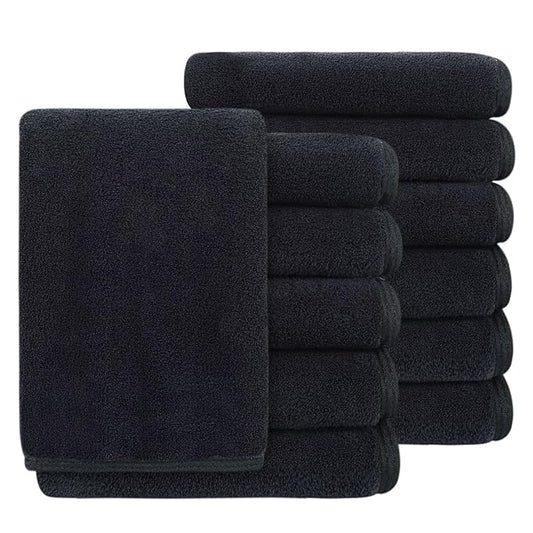 SINLAND Absorbent Coral Velvet Washcloth Ultra Soft Microfiber Face Towels 12 x 12 inch Multi-Purpose Face Cloths for Household and Sport