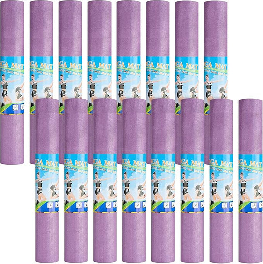 3 mm Thin Yoga Mats Bulk, Lightweight PVC Exercise Mats Non Slip Workout Fitness Pads for Yoga Pilates Stretching Classes Gym Home Studio, Easy to Clean
