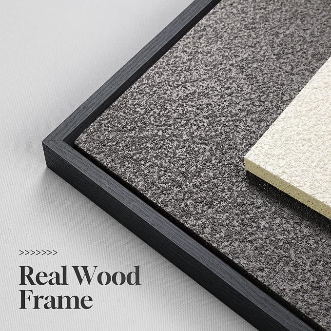 Large 3D Framed Abstract Wall Art Set, 3 Piece Modern Artwork for Walls | Solid Wood Frames, Textured Paintings, Black White Brown Neutral Tones, Living Room Dining Bedroom Office Pictures Wall Decor