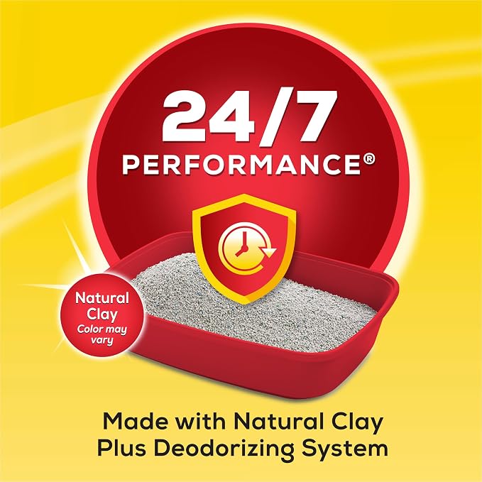 Purina Tidy Cats 24/7 Performance Clumping Cat Litter, 38 lb Box | Clean Linen scent with a slow-release deodorizer, guaranteed 10-day control
