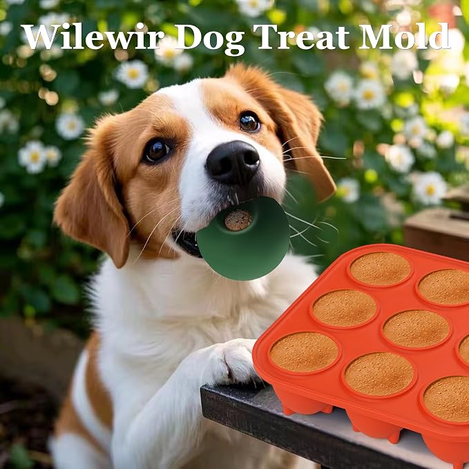 9-Cavity Silicone Frozen Dog Treat Mold for Woof Pupsicle & Power Chewer Pupsicle Small 10-25lbs,Reusable Frozen Dog Treat Tray Mold for Pupsicle Toy