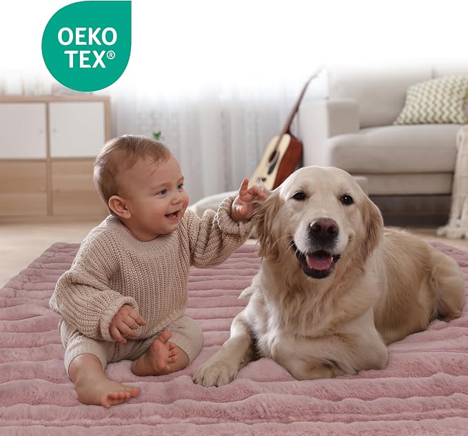 Waterproof Pet Blanket for Large Dogs & Cats - Reversible Calming Plush, Washable Furniture Cover for Couch, Bed, Car Seat, Blocks Leaks, Stains & Pet Fur (Pink, 60"x80")