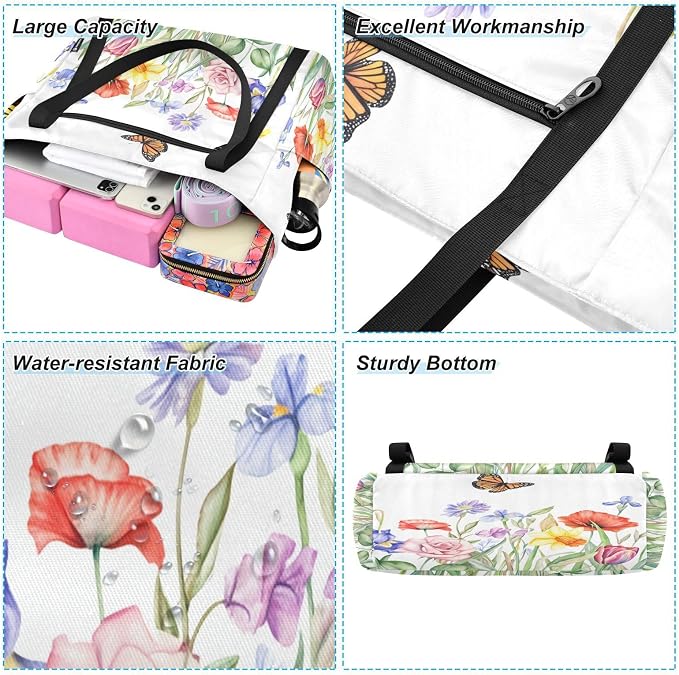 MCHIVER Yoga Bag for Women Men Large Yoga Mat Bag with Adjustable Strap Workout Bags Totes for Pilates Yoga Travel