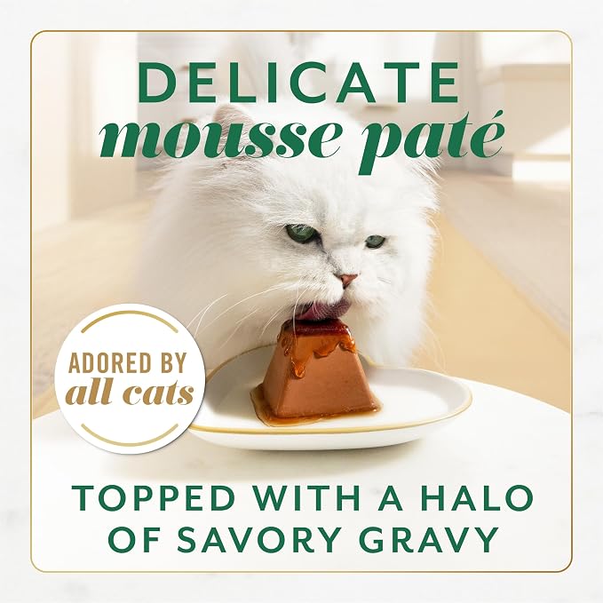 Purina Fancy Feast Gems Chicken Wet Cat Food Variety Box, 4 oz, 8-Pack | 16 single servings, mousse pate with savory gravy, made with no artificial preservatives, 100 percent complete and balanced