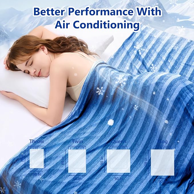 Cooling Blanket for Hot Sleepers Cold Summer Blanket Throw 100"x90" | Cold Summer Bed Blanket Keeps Cool for Night Sweats, Soft Lightweight Breathable Sofa Blankets for Kid Adults