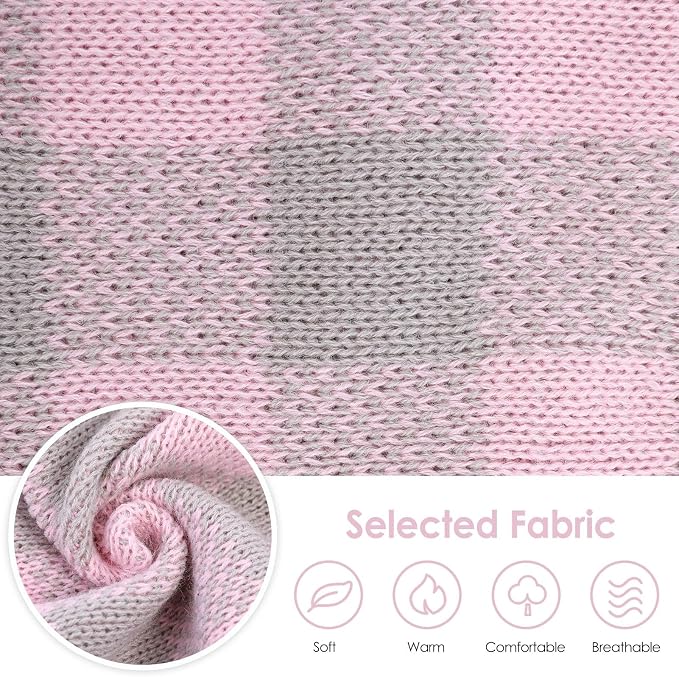 Dog Sweater Dress Plaid Knitwear for Small Medium Dogs Warm Puppy Pet Turtleneck Stretch Pullover Cute Fall Winter Vest Clothes with Leash Hole for Christmas (Grey, S)