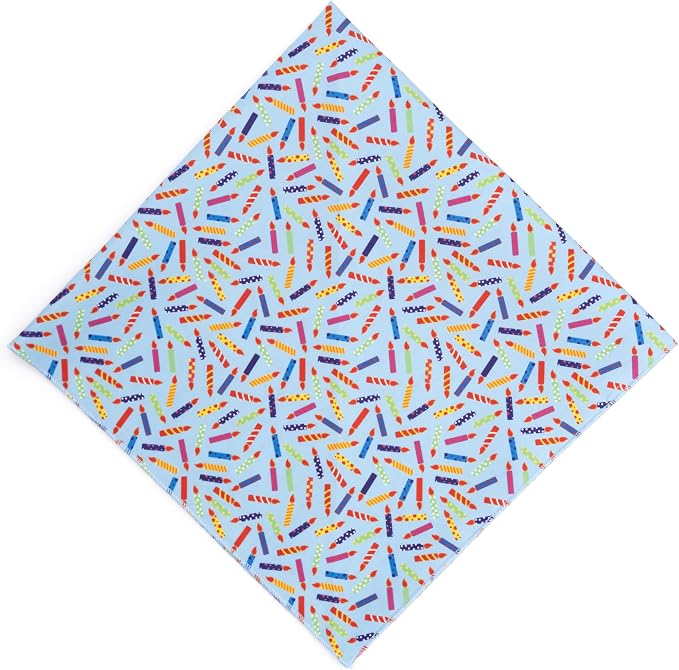 THE WORTHY DOG Icons Classic Tie-On Bandana for Dogs & Cats, Birthday