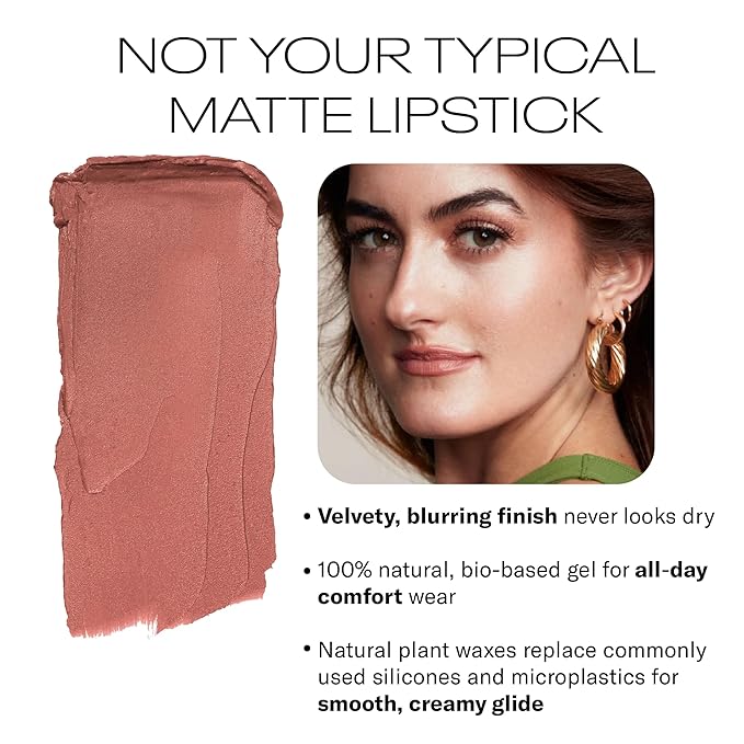 MOB Beauty Soft Matte Lipstick M94 – Mocha Rose | Weightless, One-Swipe Color Infused with Skincare | Vegan, Silicone-Free, Cruelty-Free Formula in a Biodegradable Capsule