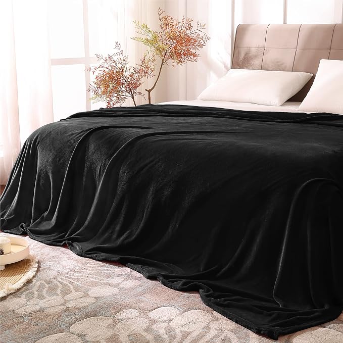 BEDELITE Fleece Blanket Soft Plush King Size Bed Blanket Black 108"x90" | Ultra Soft Fleece, Plush Microfiber, Lightweight Warmth, All Season Comfort, Fade Resistant, Machine Washable