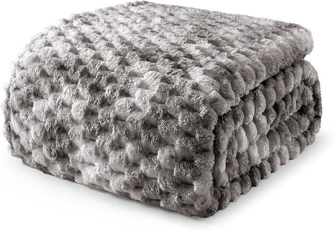 Exclusivo Mezcla 3D Fleece Twin Size Blanket for Bed, Tie-dye Grey | Extra Soft Fuzzy Plush Lightweight Bed Blankets, Cozy Fluffy Decorative Blankets for All Seasons, 60x80 Inches