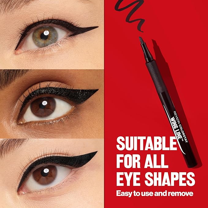 Revlon Liquid Eyeliner Pen, ColorStay Wing Line Eye Makeup, Waterproof, Smudge-proof, Longwearing with Angled Felt Tip, Wing Line