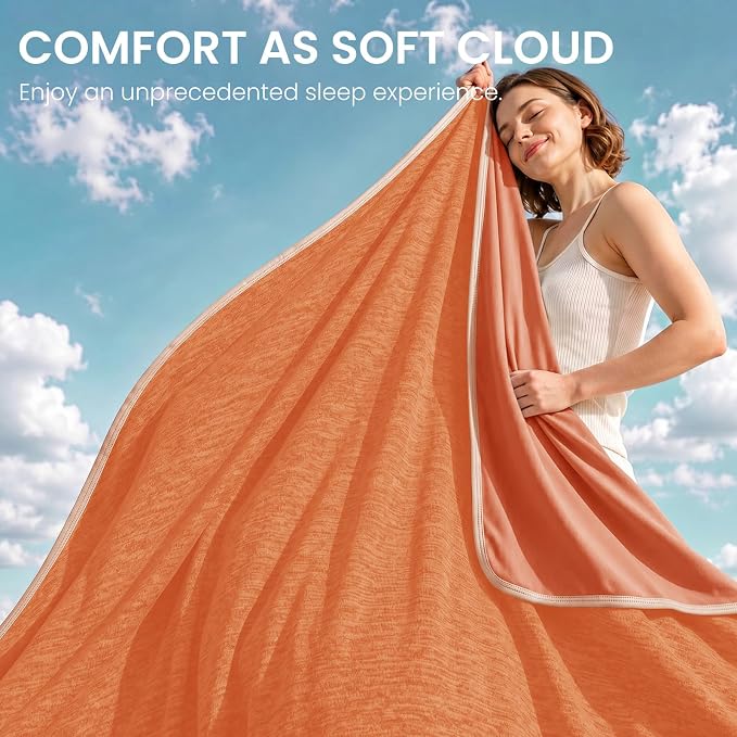 Cooling Blanket (90"x90"Queen Size) for Night Sweats Absorbs Heat to Keep Adults Cool on Warm Nights, Q-Max 0.5 Cooling Blankets for Hot Sleepers, Ultra-Cool Lightweight Blanket for Bed | Absorbs Heat Cold Summer Blanket for Night Sweats & Menopause Q-...