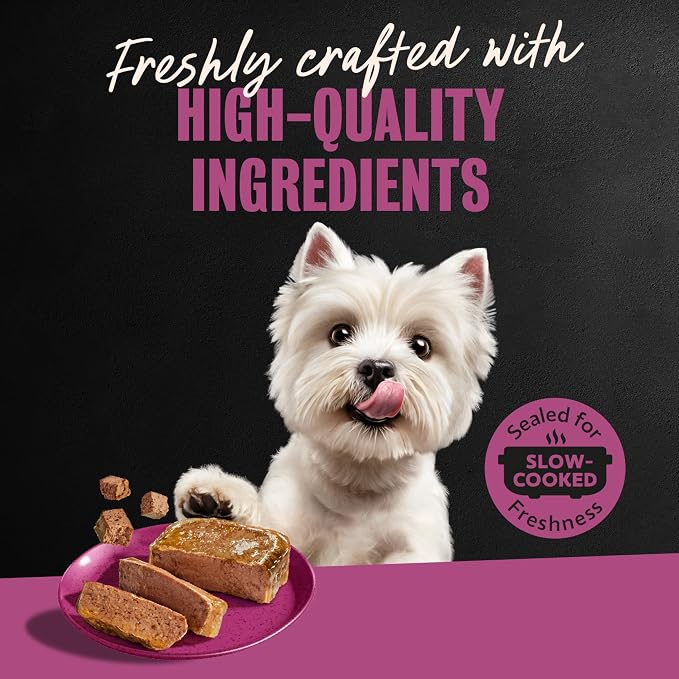 Cesar Classic Loaf Wet Dog Food, Porterhouse Steak, 3.5 oz, 24 Count | Made in USA, Real beef #1 ingredient, slow-cooked tender texture, easy peel trays, no fillers/added sugar/artificial flavor