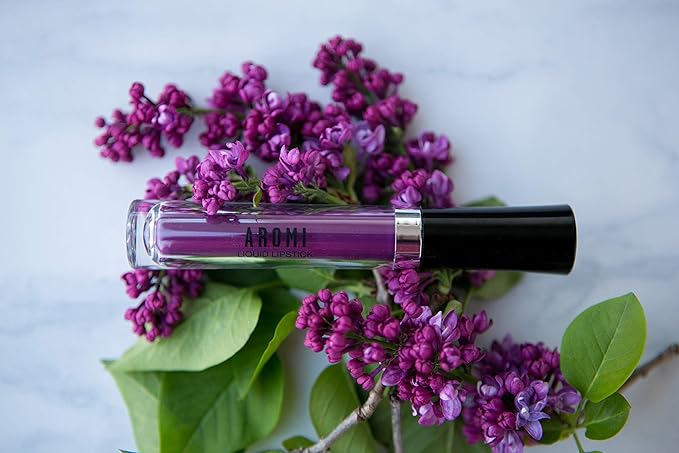 Aromi Matte Liquid Lipstick | Violet Plum Lip Color for Women, Velvety Finish, Long-lasting, Vibrant Purple Shade, Vegan (Vamptastic Plum)