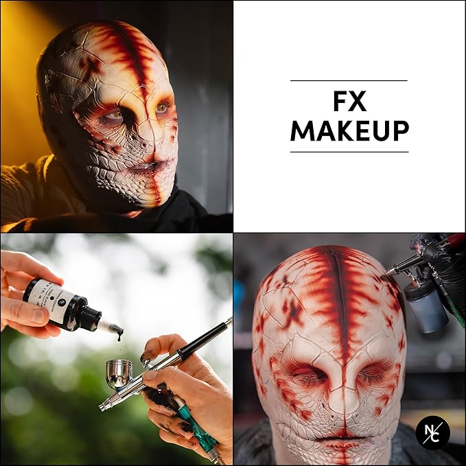 Narrative Cosmetics FX Alcohol Airbrush Paints - 2 fl oz, Skin Safe, Quick Dry, Waterproof, Sweatproof, Transferproof Liquid Makeup for Bodypainting, Theater, FX Makeup, Film and TV - Aged Blood