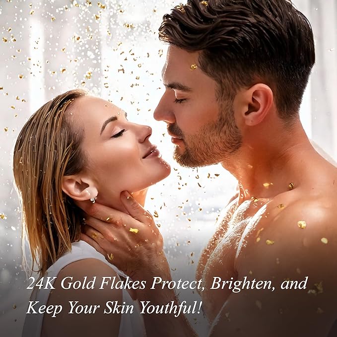 24k Gold flakes, Strawberry and Champagne Hand and Body Soap – Vegetable Collagen, Aloe Vera, and 24k Gold flakes - A luxurious treat by Natural Splash - Perfect for gifting or indulging yourself.