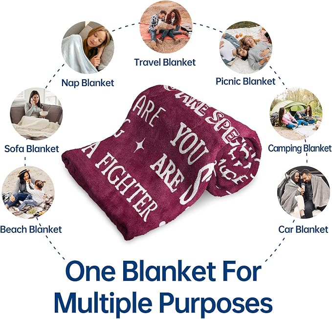 Blanket Gifts for Women Men- Inspirational Get Well Blanket | Feel Better After Surgery Gifts for Him Her, Thinking of You Birthday Gift for Mom Grandma Aunt Sister Friend, 60'' x 50''