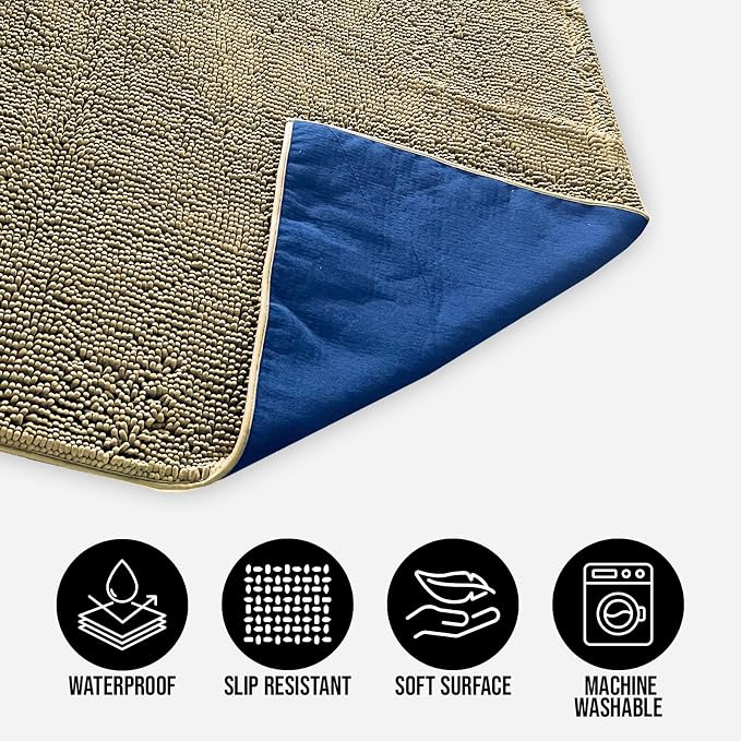 Muddy Mat® Dog Blanket - Chenille Water Absorption Blanket for Bed & Couch Cover for Dogs Washable, Anti-Slip Soft and Durable Furniture Protector for Dogs - Beige 29"x40"