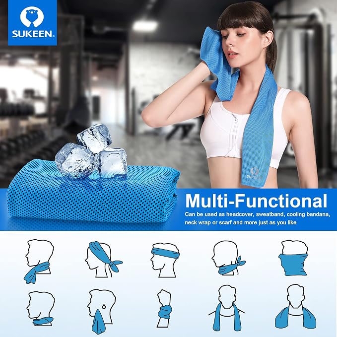Sukeen Cooling Towel (40"x12") Bulk Ice Towel,Soft Breathable Chilly Towel,Microfiber Towel for Yoga,Sport,Running,Gym,Workout,Camping,Fitness,Workout & More Activities