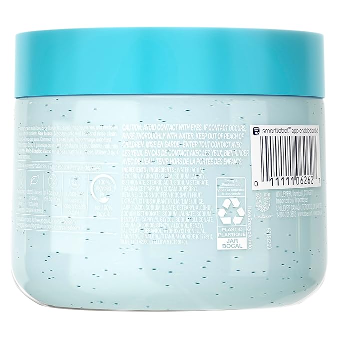 Dove Moisturizing Body Scrub Tropical Coconut For Exfoliated & Hydrated skin 15 oz
