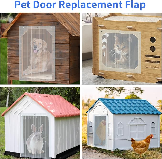 Heuyrao 4.9 Feet x 7.8 Inch Dog House Plastic Door Flap Clear