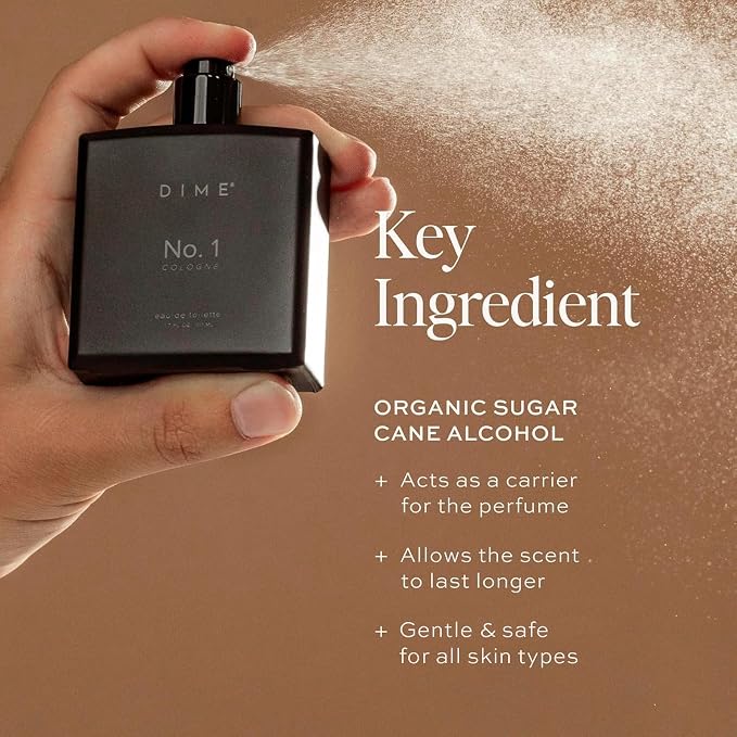 DIME No. 1 Cologne For Men, 1.7 oz / 50 ml - A Bold Blend of Sparkling Grapefruit, Dark Rhum, Amber Woods and Cardamom